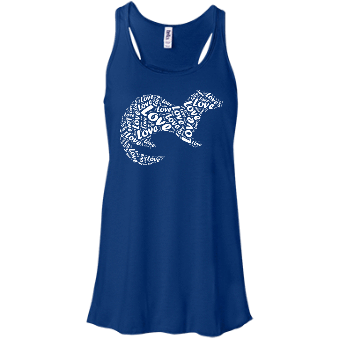 I Love Ferret-T-Shirt & Hoodie-Women's Flowy Racerback Tank-True Royal