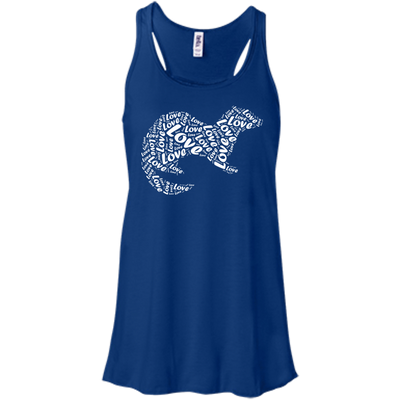 I Love Ferret-T-Shirt & Hoodie-Women's Flowy Racerback Tank-True Royal