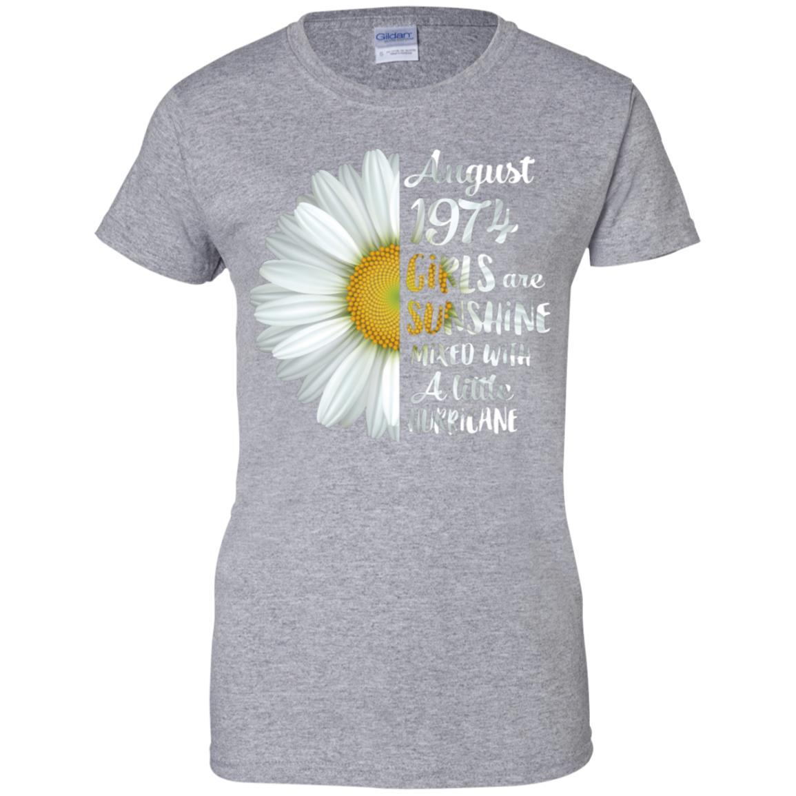 August Girls 1974 47th Birthday Gifts-T-Shirt & Tank Top-Women's T-Shirt-Sport Grey