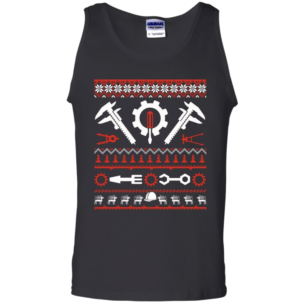 Engineer Christmas Sweater-T-Shirt & Hoodie-Unisex Tank-Black