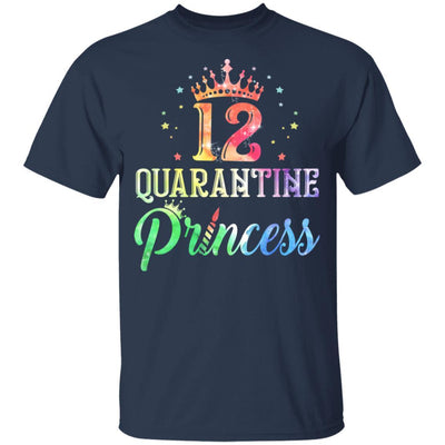 12 Quarantine Princess Happy Birthday Youth-Youth Shirt-Youth T-Shirt-Navy