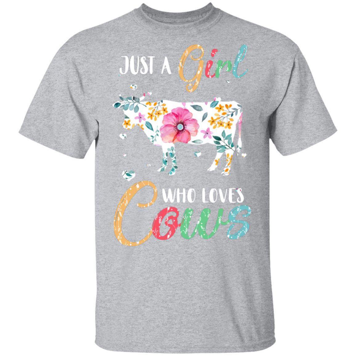 Just A Girl Who Loves Cows Cute Cow Lover-T-Shirt & Hoodie-Classic T-Shirt-Sport Grey