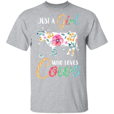 Just A Girl Who Loves Cows Cute Cow Lover-T-Shirt & Hoodie-Classic T-Shirt-Sport Grey