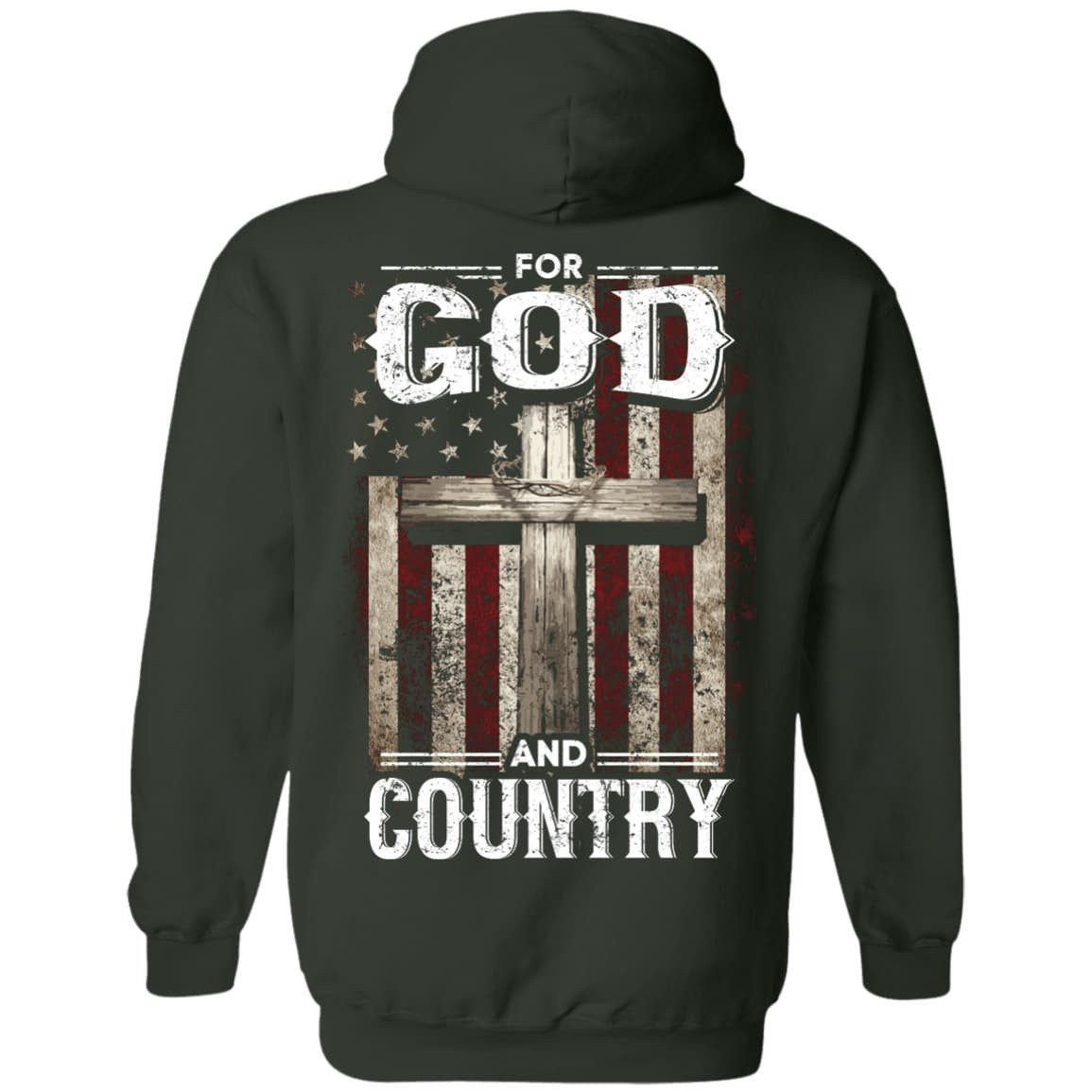 For God and Country-T-Shirt & Hoodie-Pullover Hoodie-Forest Green