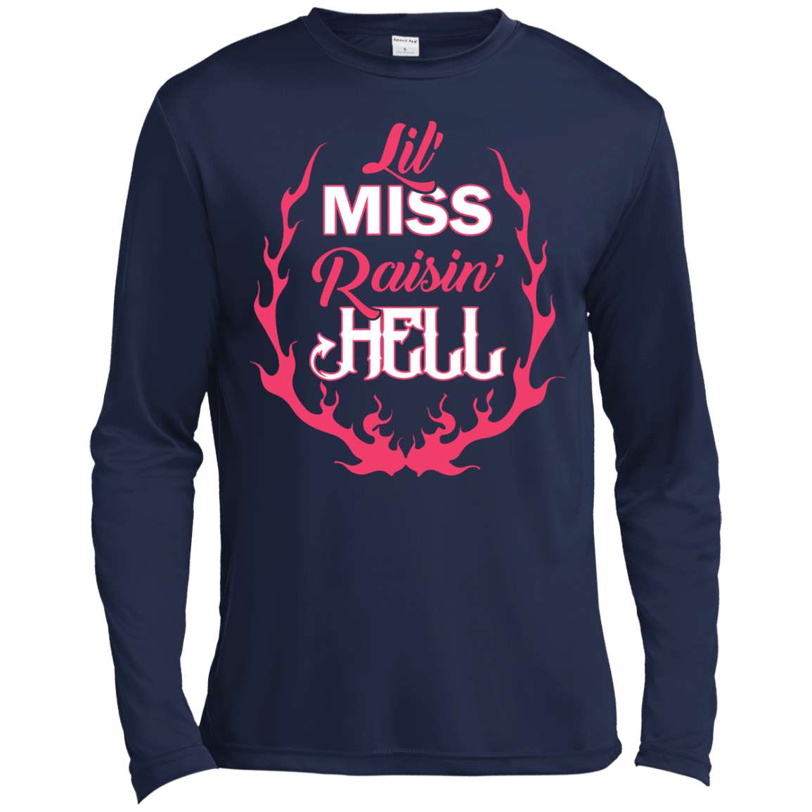 Lil' Miss Raisin Hell-T-Shirt & Hoodie-Long Sleeve T-Shirt-Navy
