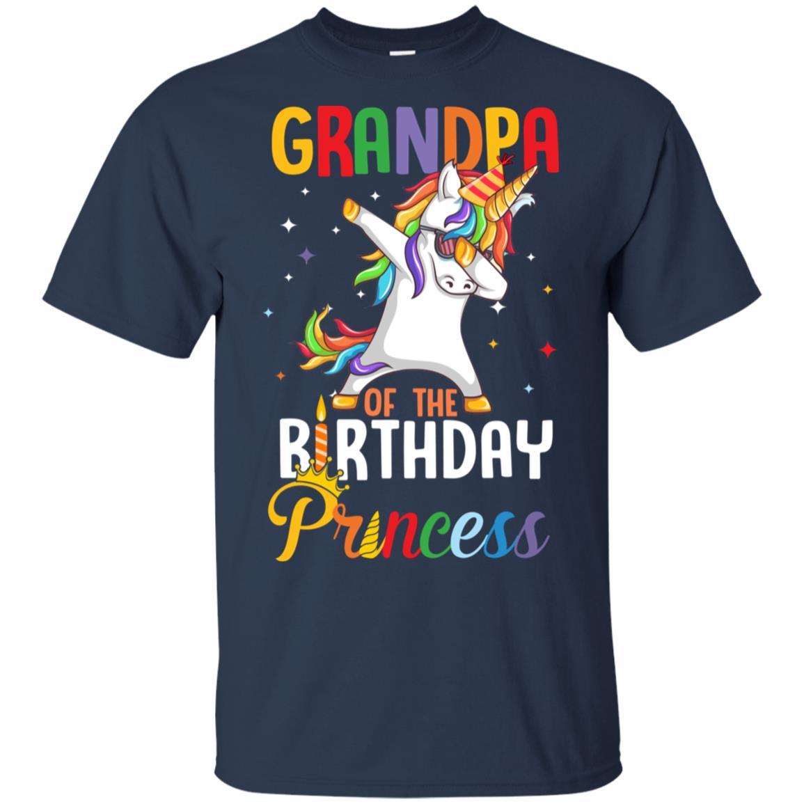 Grandpa Of The Birthday Girl Dabbing Unicorn Party-T-Shirt & Hoodie-Classic T-Shirt-Navy