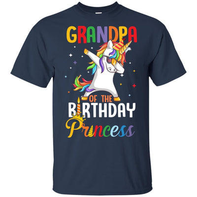 Grandpa Of The Birthday Girl Dabbing Unicorn Party-T-Shirt & Hoodie-Classic T-Shirt-Navy