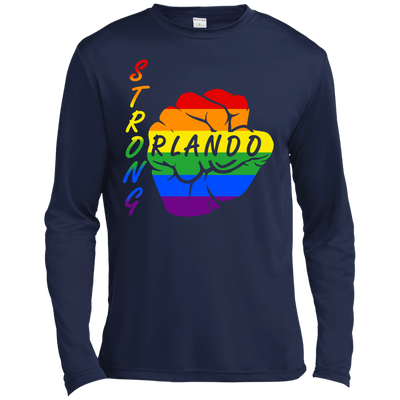 Strong Orlando LGBT-T-Shirt & Hoodie-Long Sleeve T-Shirt-Navy