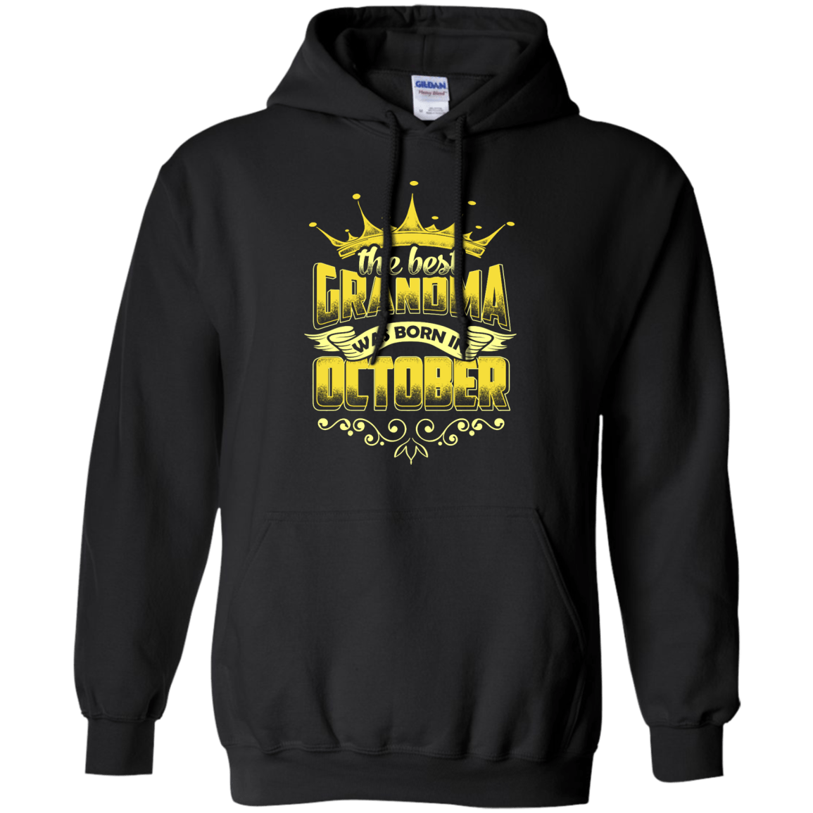 The Best Grandma Was Born In October-T-Shirt & Hoodie-Pullover Hoodie-Black