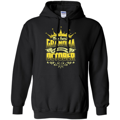 The Best Grandma Was Born In October-T-Shirt & Hoodie-Pullover Hoodie-Black