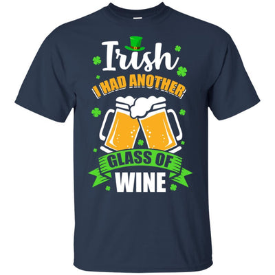 Irish I Had Another Glass Of Wine St Patricks Day-T-Shirt & Hoodie-Classic T-Shirt-Navy