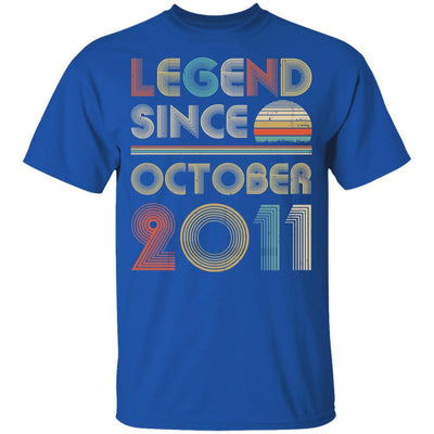 Legend Since October 2011 Vintage 10th Birthday Gifts Youth-Youth Shirt-Youth T-Shirt-Royal