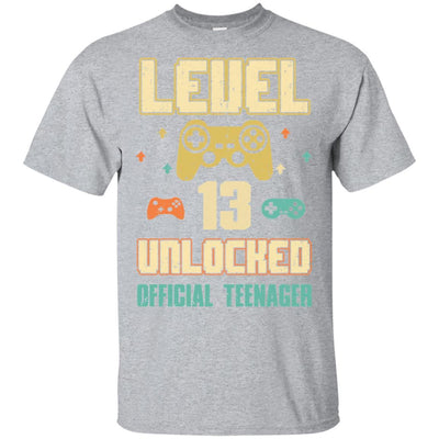 Official Teenager 13th Birthday Level 13 Unlocked-T-Shirt & Hoodie-Classic T-Shirt-Sport Grey