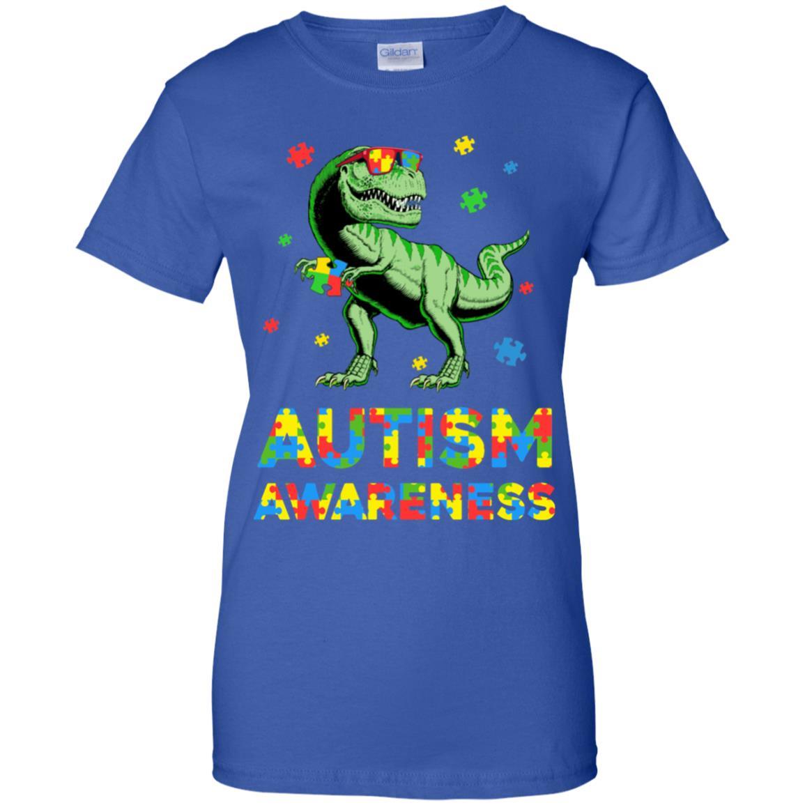 Dinosaur Puzzle Autism Awareness For Boys Girls-T-Shirt & Hoodie-Women's T-Shirt-Royal