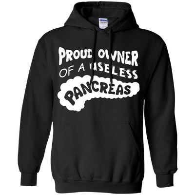 Proud Owner Of A Useless Pancreas Diabetes-T-Shirt & Hoodie-Pullover Hoodie-Black