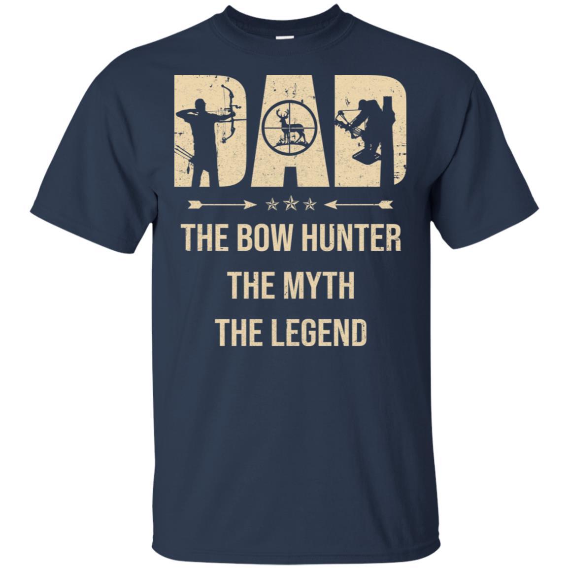 Dad The Bow Hunter The Myth The Legend Funny Hunting-T-Shirt & Hoodie-Classic T-Shirt-Navy