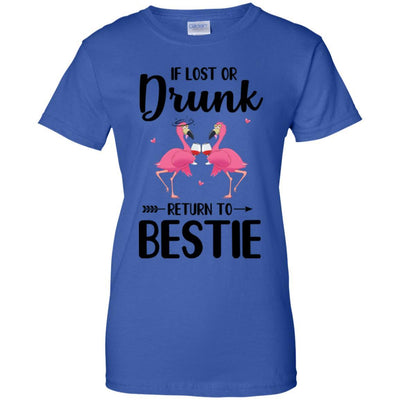 If Lost Or Drunk Please Return To My Bestie Couple Flamingo-T-Shirt & Tank Top-Women's T-Shirt-Royal