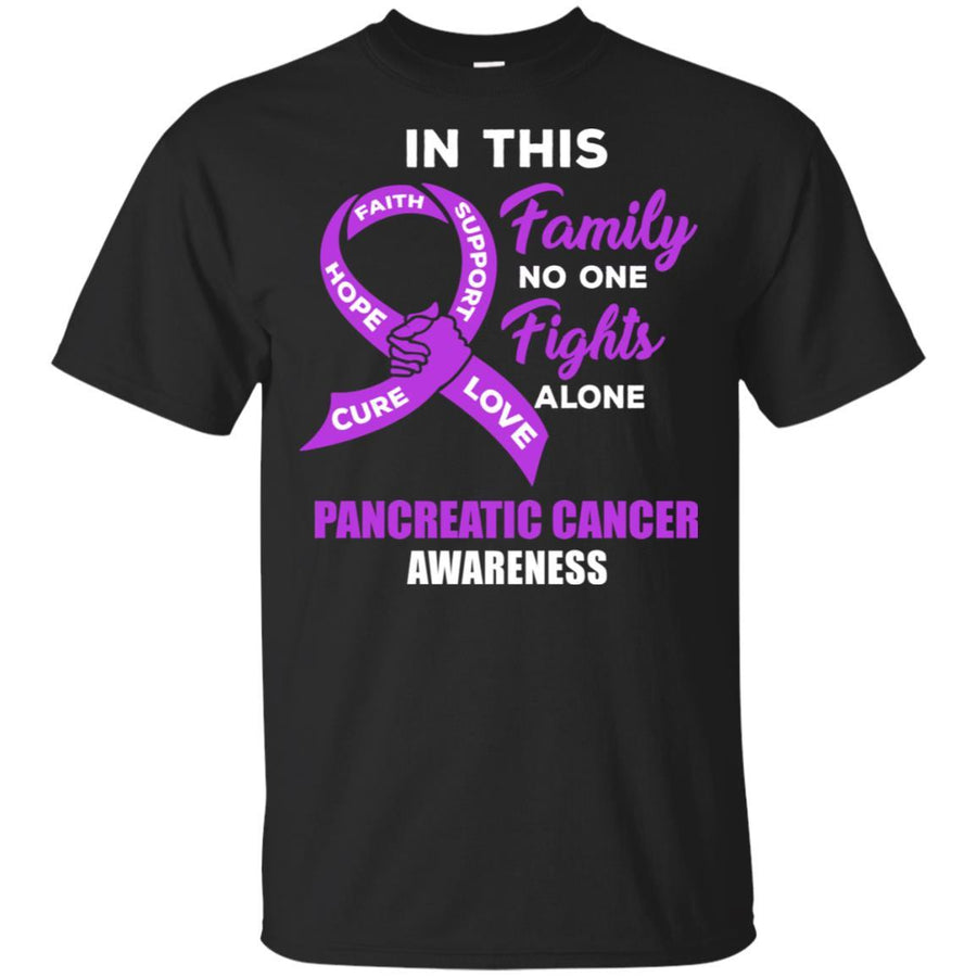 In This Family No One Fights Alone Pancreatic Cancer-T-Shirt & Hoodie-Classic T-Shirt-Black