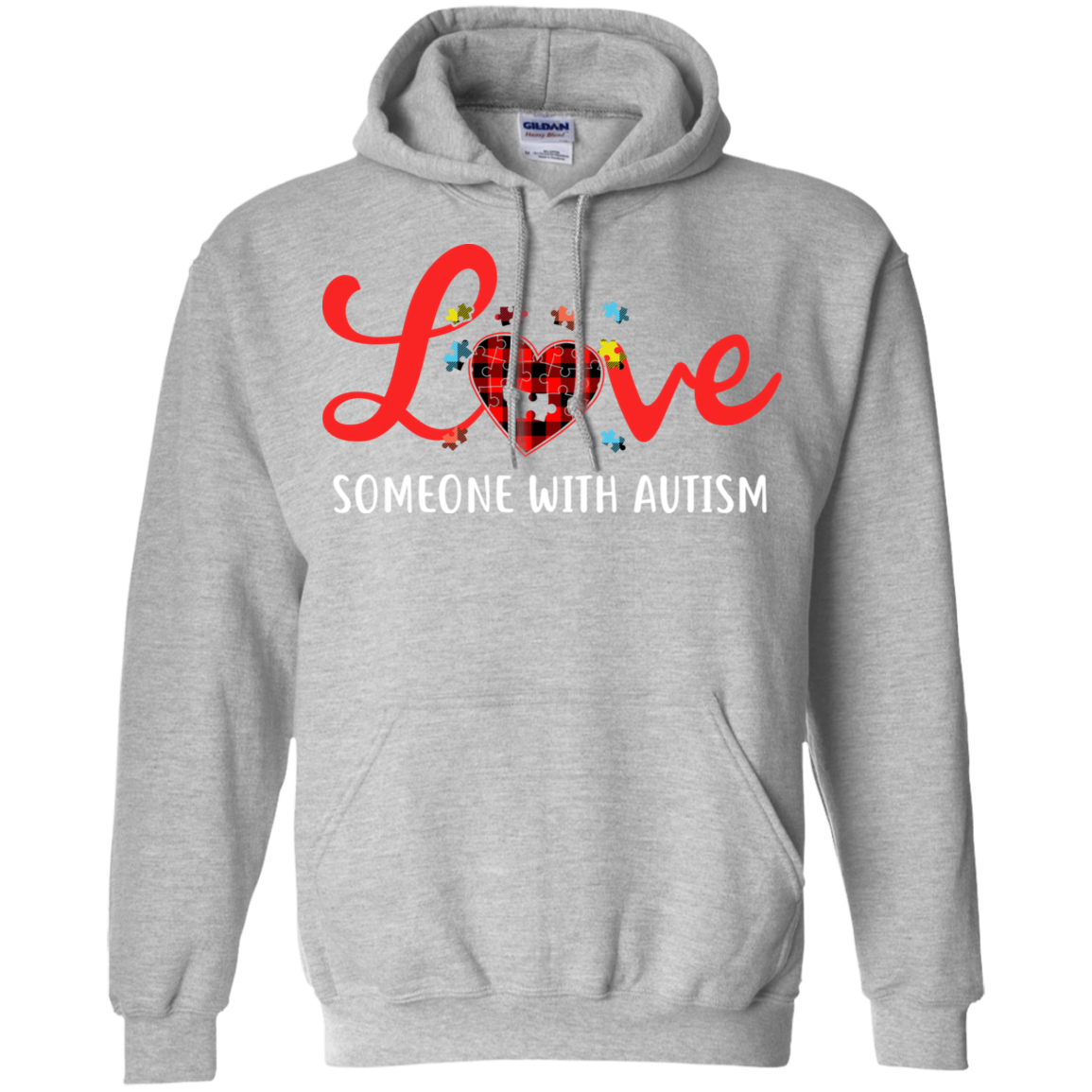 Love Someone With Autism-T-Shirt & Hoodie-Pullover Hoodie-Sport Grey