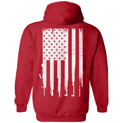 Rifle American Gun Flag-T-Shirt & Hoodie-Pullover Hoodie-Red