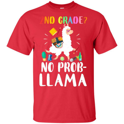 2nd Grade No Prob Llama Funny First Day Of School-T-Shirt & Hoodie-Classic T-Shirt-Red