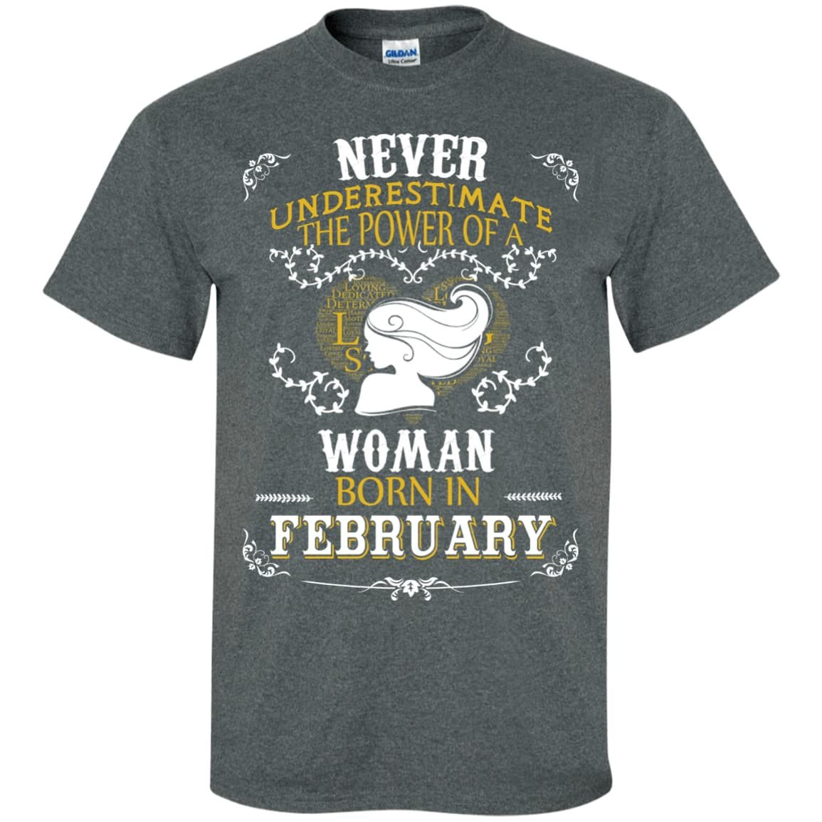 A Woman Born In FEBRUARY-T-Shirt & Hoodie-Classic T-Shirt-Dark Heather