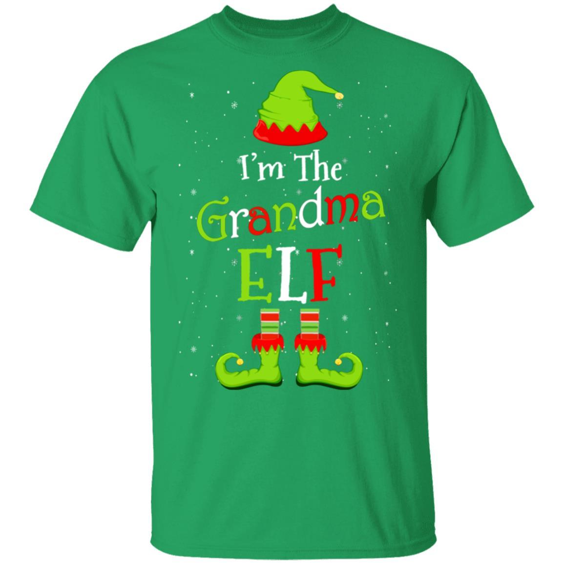 I'm The Grandma Elf Family Matching Funny Christmas Group Gift-T-Shirt & Sweatshirt-Classic T-Shirt-Irish Green