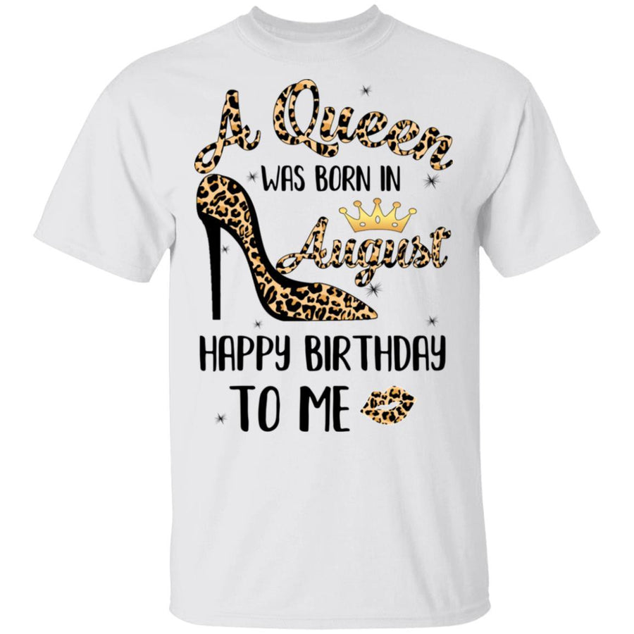 Born In August Girl Leopard High Heels Birthday Women Gift-T-Shirt & Tank Top-Classic T-Shirt-White