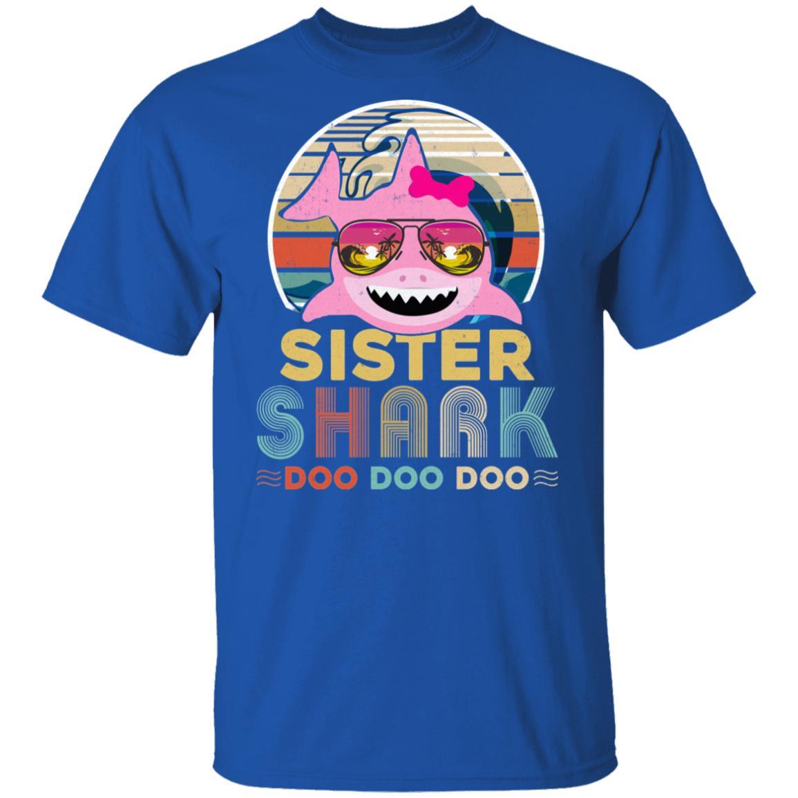 Retro Vintage Sister Shark Doo Doo Doo-T-Shirt & Hoodie-Classic T-Shirt-Royal