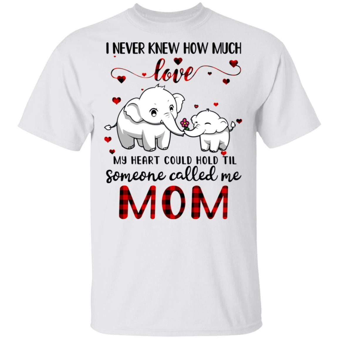 Someone Called Me Mom Elephant Red Plaid Mother's Day-T-Shirt & Hoodie-Classic T-Shirt-White