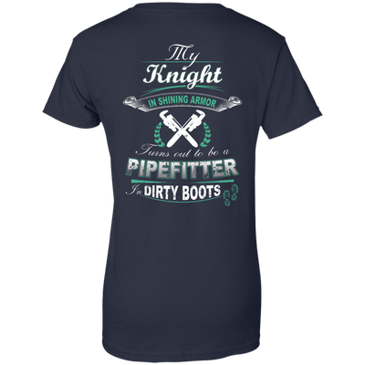 Turns Out To Be A PIPEFITTER In Dirty Boots-T-Shirt & Hoodie-Women's T-Shirt-Navy