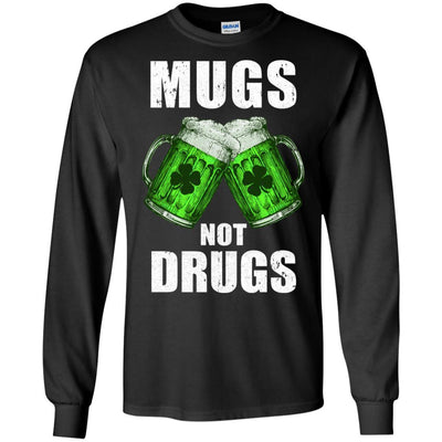 Vintage Mugs Not Drugs St Patrick Day Gift-T-Shirt & Hoodie-Long Sleeve T-Shirt-Black