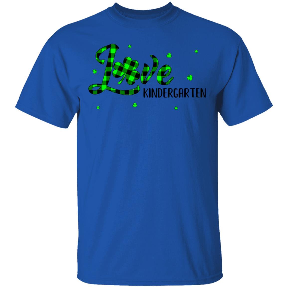 St Patricks Day Gift Kindergarten Teacher Plaid Shamrock-T-Shirt & Hoodie-Classic T-Shirt-Royal