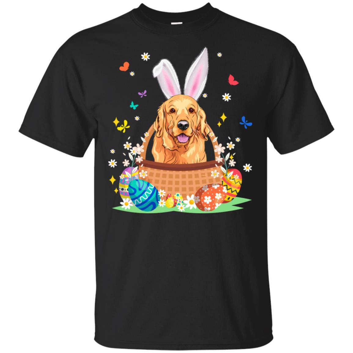 Golden Retriever Bunny Hat Rabbit Easter Eggs