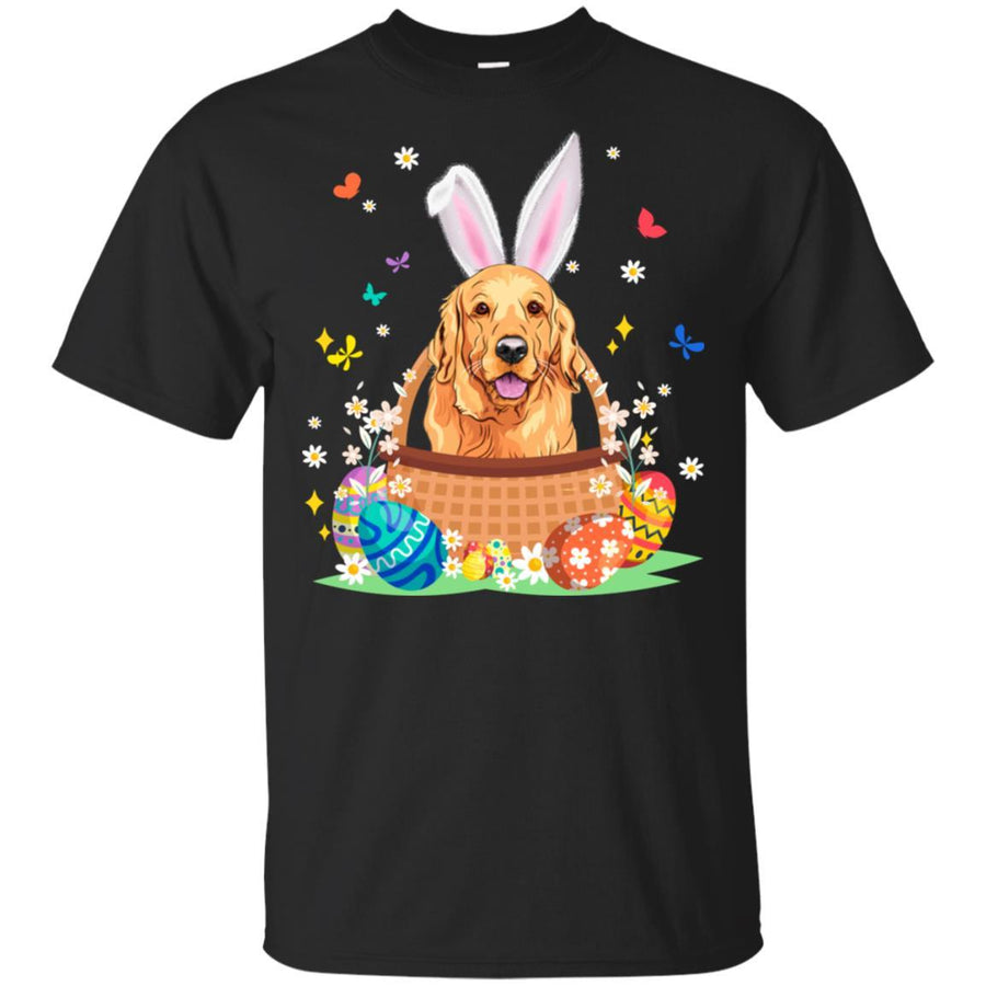 Golden Retriever Bunny Hat Rabbit Easter Eggs-T-Shirt & Hoodie-Classic T-Shirt-Black