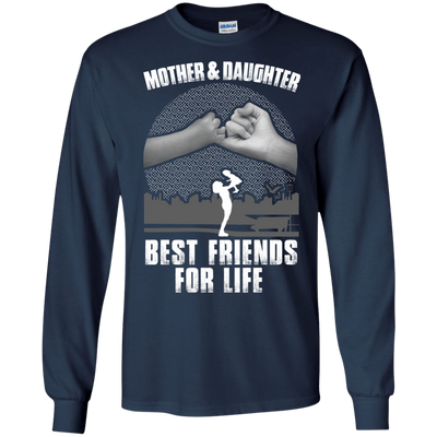 Mother and Daughter Best Friends For Life-T-Shirt & Hoodie-Long Sleeve T-Shirt-Navy