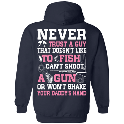 NEVER TRUST A GUY Doesn't Like To Fish-T-Shirt & Hoodie-Pullover Hoodie-Navy