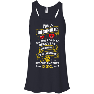 I'm A Dogaholic-T-Shirt & Hoodie-Women's Flowy Racerback Tank-Midnight