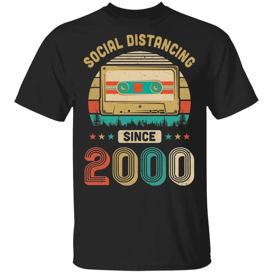 Social Distancing Since 2000 My 21th Birthday Quarantine-T-Shirt & Hoodie-Classic T-Shirt-Black