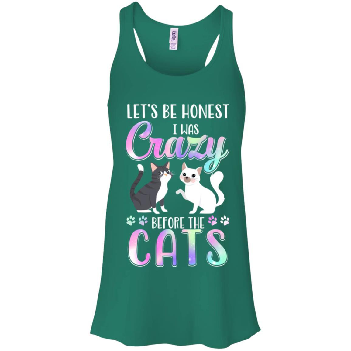 Let's Be Honest I Was Crazy Before The Cats-T-Shirt & Tank Top-Women's Flowy Racerback Tank-Kelly Green