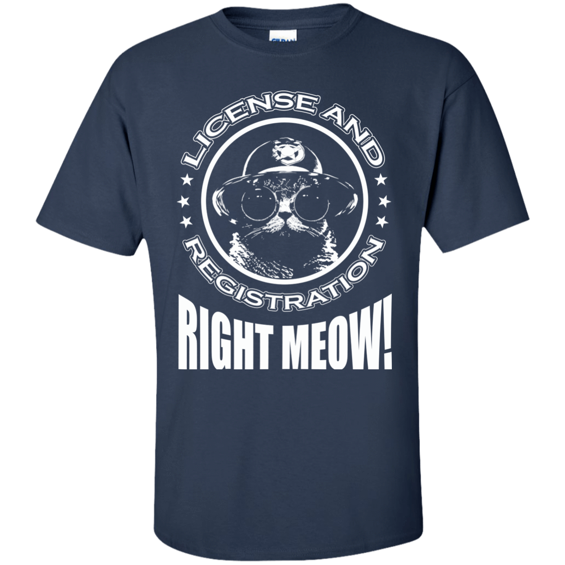 License And Registration Meow-T-Shirt & Hoodie-Classic T-Shirt-Navy