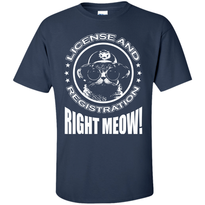 License And Registration Meow-T-Shirt & Hoodie-Classic T-Shirt-Navy