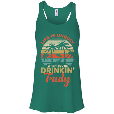 Vintage Life Is Unruly When You're Drinkin' Truly-T-Shirt & Tank Top-Women's Flowy Racerback Tank-Kelly Green