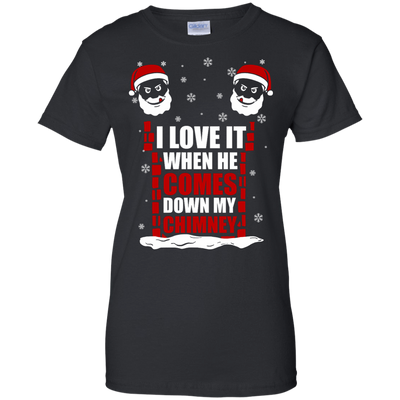 I Love It When He Comes Down My Chimney-T-Shirt & Hoodie-Women's T-Shirt-Black