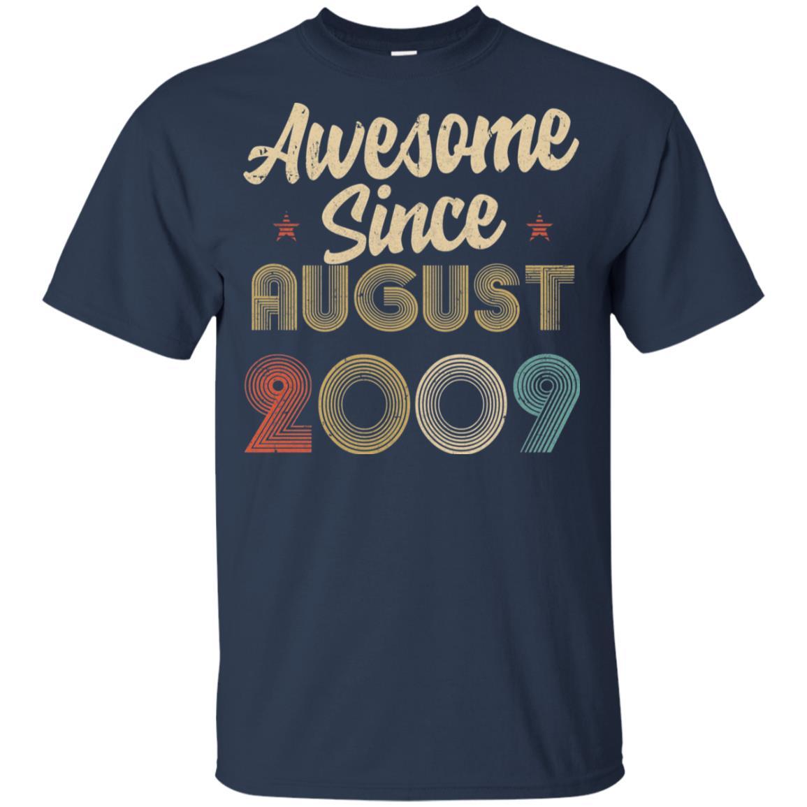 Awesome Since August 2009 Vintage 12th Birthday Gifts Youth-Youth Shirt-Youth T-Shirt-Navy