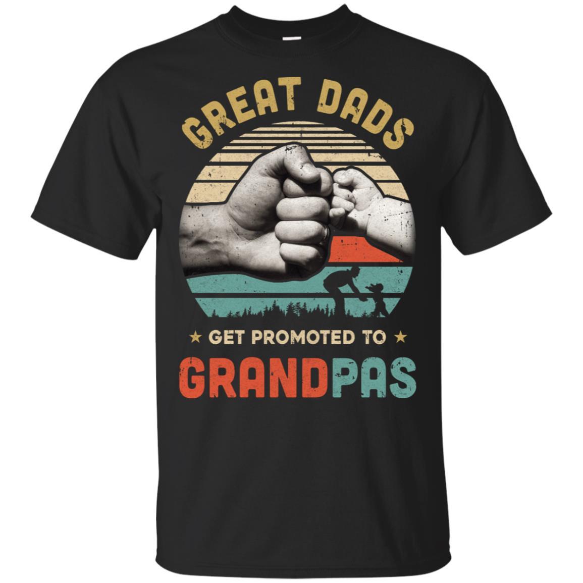 Vintage Great Dads Get Promoted To Grandpas Funny Dad-T-Shirt & Hoodie-Classic T-Shirt-Black