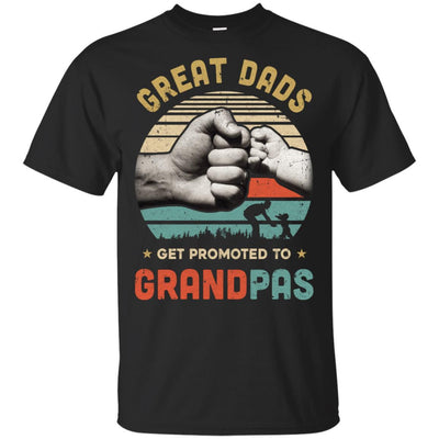 Vintage Great Dads Get Promoted To Grandpas Funny Dad-T-Shirt & Hoodie-Classic T-Shirt-Black