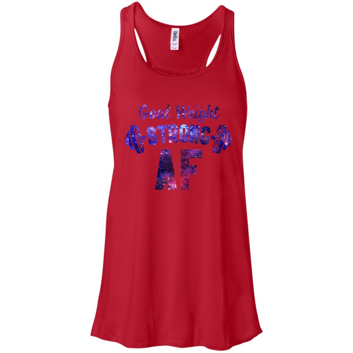 Goal Weight Strong AF-T-Shirt & Tank Top-Women's Flowy Racerback Tank-Red