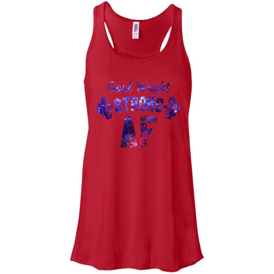 Goal Weight Strong AF-T-Shirt & Tank Top-Women's Flowy Racerback Tank-Red
