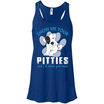 Show Me Your Pitties And I'll Show You Mine-T-Shirt & Hoodie-Women's Flowy Racerback Tank-True Royal